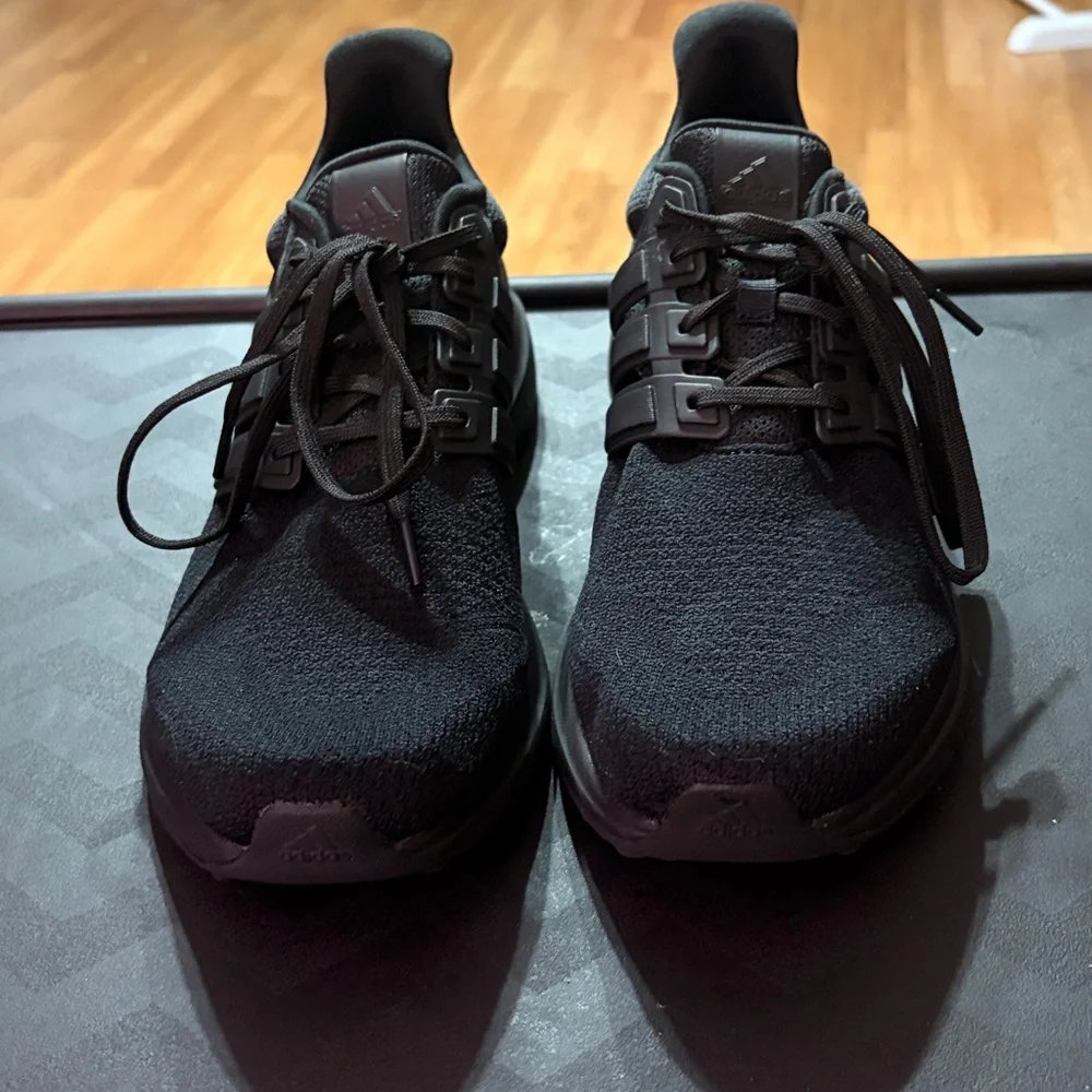 Adidas Bounce Black Knit Sneakers Running Shoes Size [10 1/2 - Picture 2 of 8